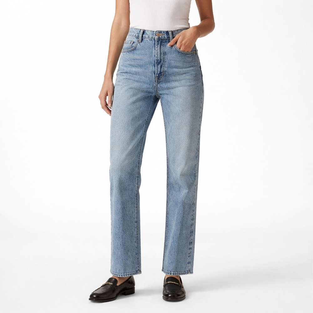 Frye Super High Rise Straight Leg Jeans Vintage Wash Sz 28